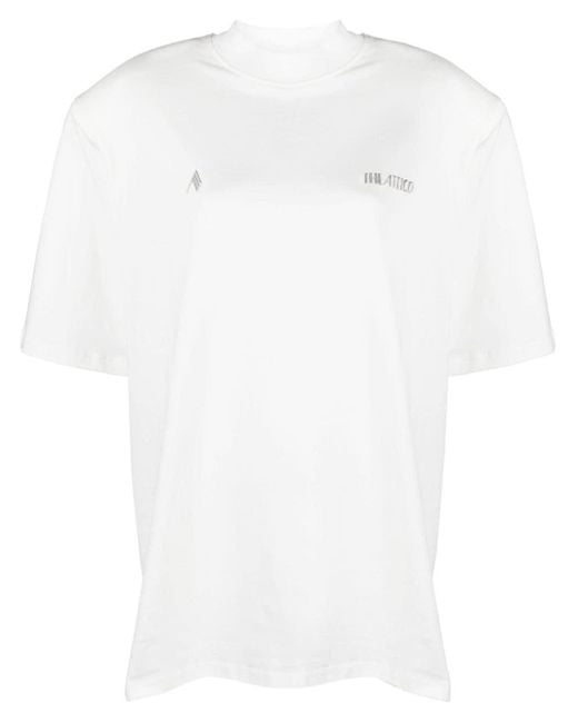 The Attico White Kilie T-Shirt mit Logo-Applikation