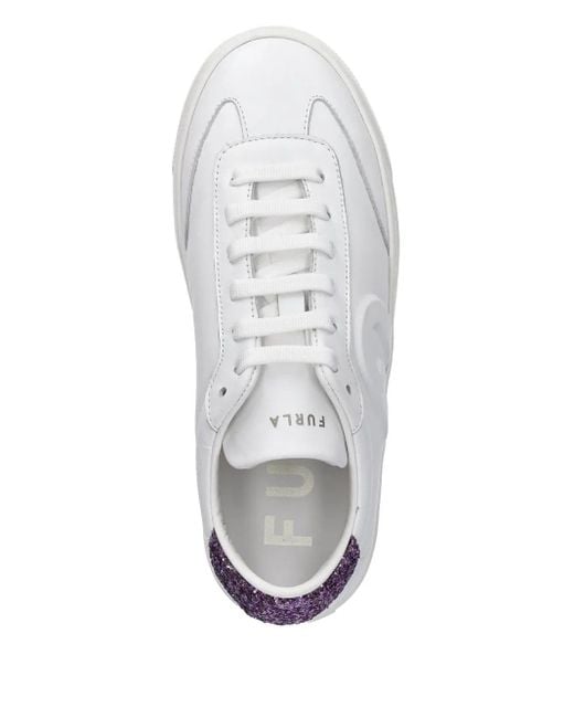 Furla White Glitter Detailing Trainers