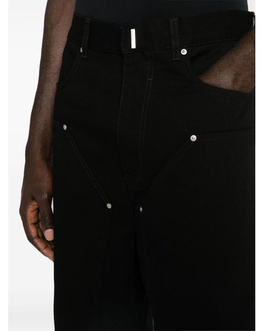 Givenchy Weite Carpenter-Jeans mit Logo-Schild in Black für Herren