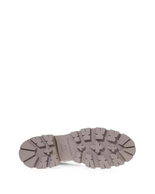McQueen Natural Brogue-Detail Chelsea Boots