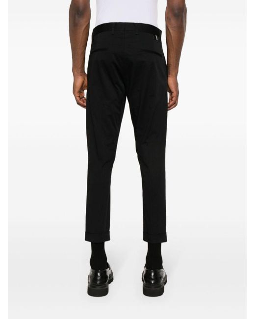 Low Brand Black Pressed-crease Tapered Trousers for men