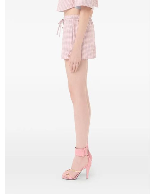 Valentino Garavani Pink Check Pattern Shorts