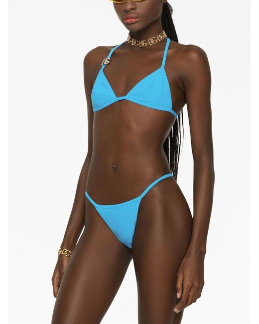 Dolce & Gabbana Dg-logo Bikini Set in Blue | Lyst