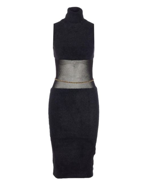 Elisabetta Franchi Mouwloze Midi-Jurk in het Blue