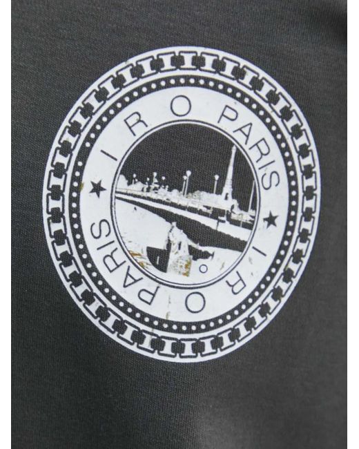 IRO Gray Aubin Graphic-Print T-Shirt for men