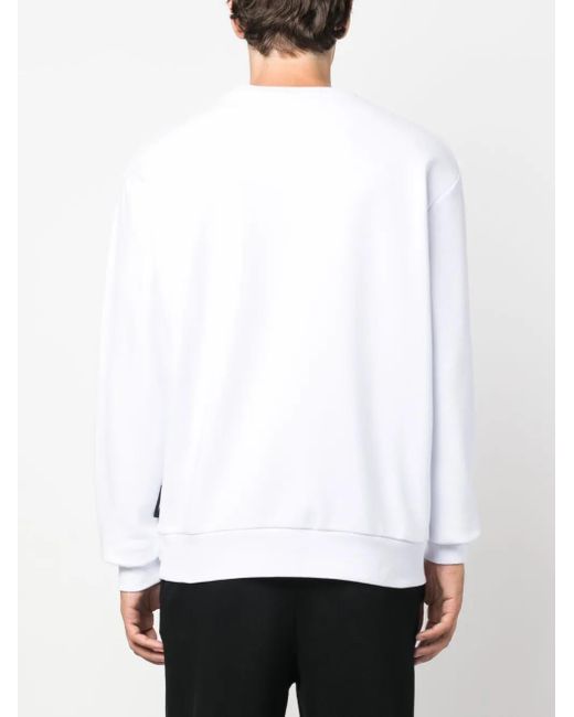 Philipp Plein White Logo-Patch Cotton Sweatshirt for men