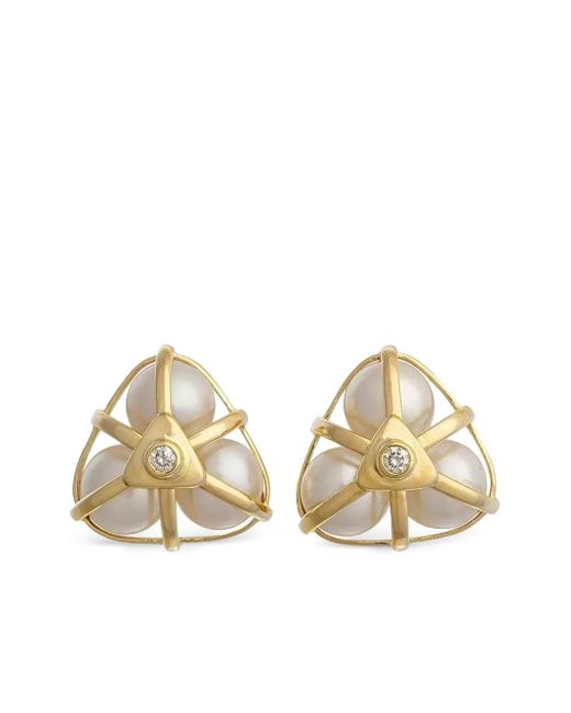 DENISE CASSOU Metallic 18K Diamond Earrings