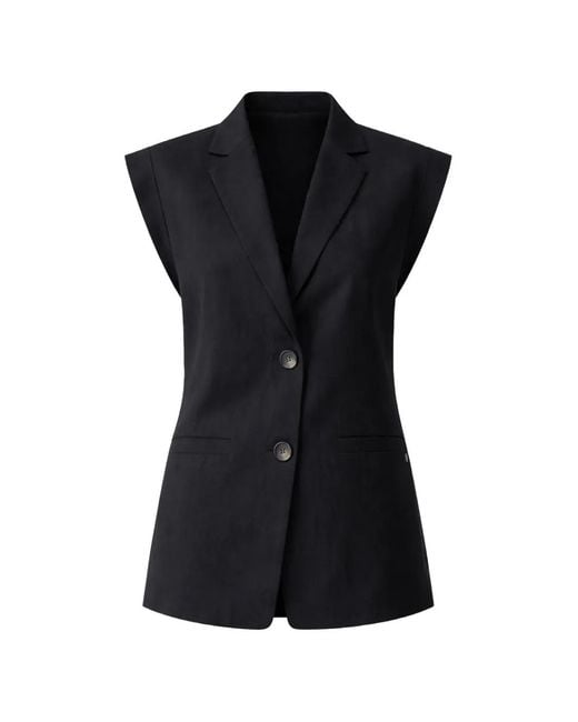 Liu Jo Black Linen-Blend Waistcoat