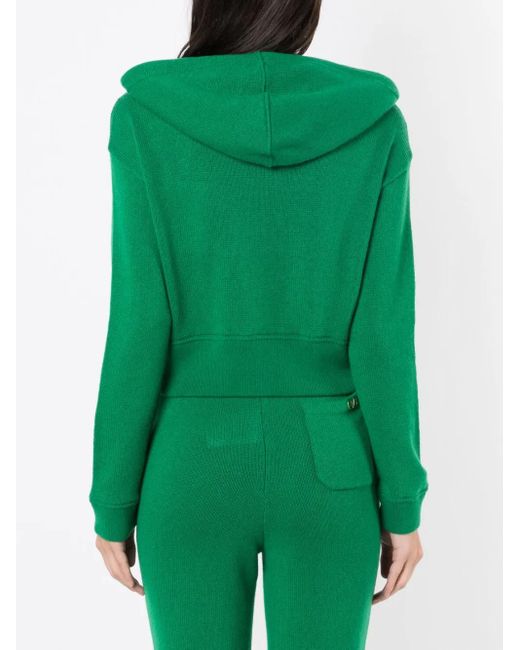 Valentino Garavani Green Logo-Plaque Cashmere Hoodie