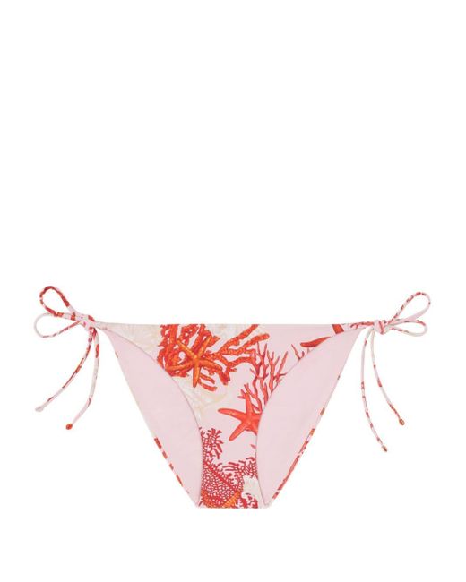 Versace Pink Bikinihöschen mit Meeres-Print