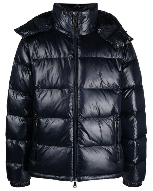 Polo Ralph Lauren Flint Hooded Padded Jacket in Black for Men | Lyst