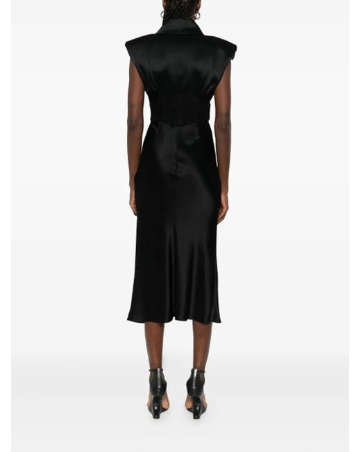 Vestiaire d'un Oiseau Libre Black Corset Wool Dress