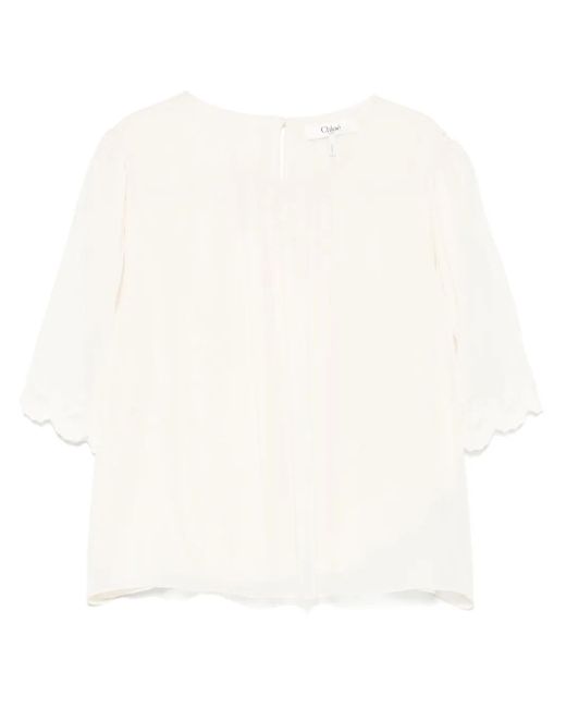 Chloé White Bluse Aus Seide