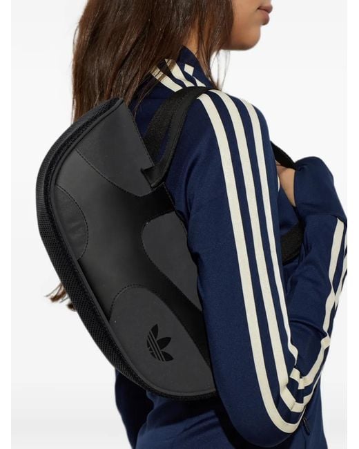 Adidas Black Small Logo-Patch Panelled Shoulder Bag