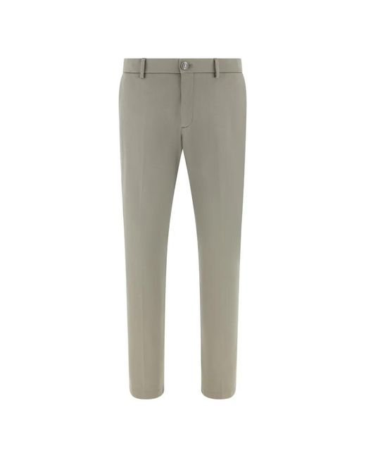 Boggi Gray Zip-Up Straight Trousers for men