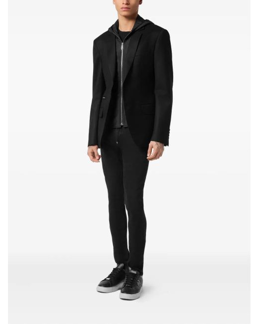 Philipp Plein Black Single-Breasted Blazer for men