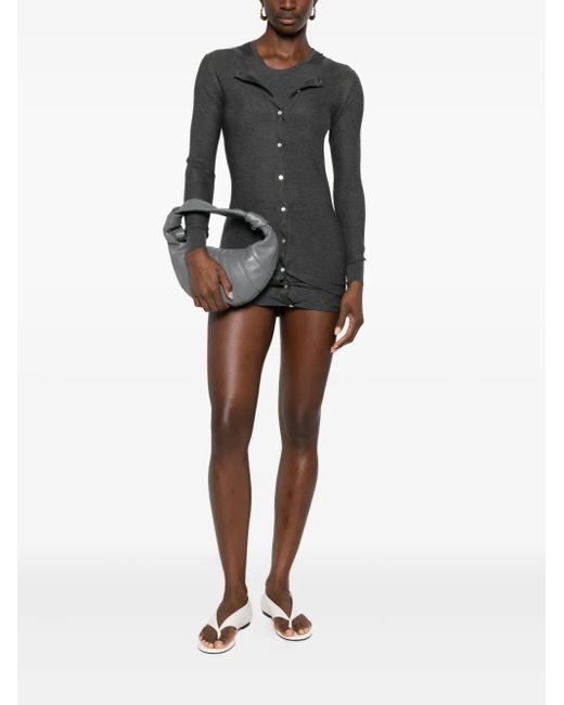 AYA MUSE Gray Eira Buttoned Mini Dress