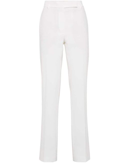 Brunello Cucinelli White Cotton Tailored Straight Trousers