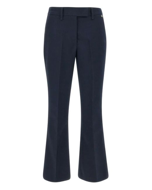 Liu Jo Blue Flared Cropped Trousers