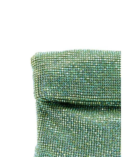 Twentyfourhaitch Green Varadero Crystal-Embellished Clutch Bag