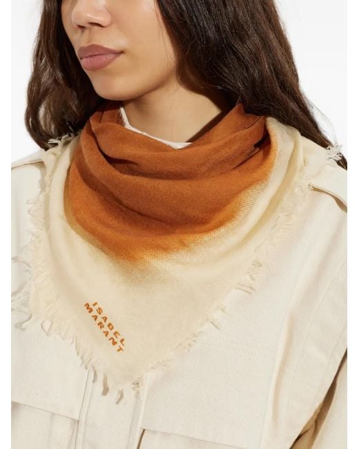 Isabel Marant Brown Aleia Frayed Scarf