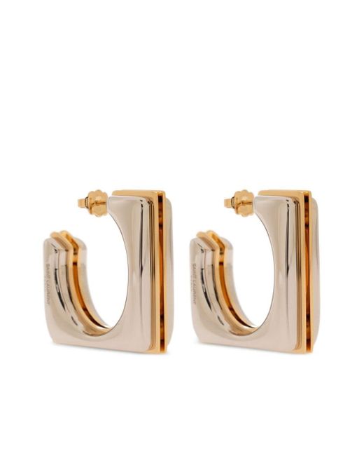 Boucles d'oreilles à design carré Saint Laurent en coloris Metallic