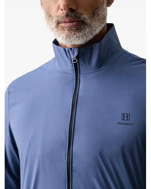 Hackett Blue Veste Zippée À Détail De Logo for men