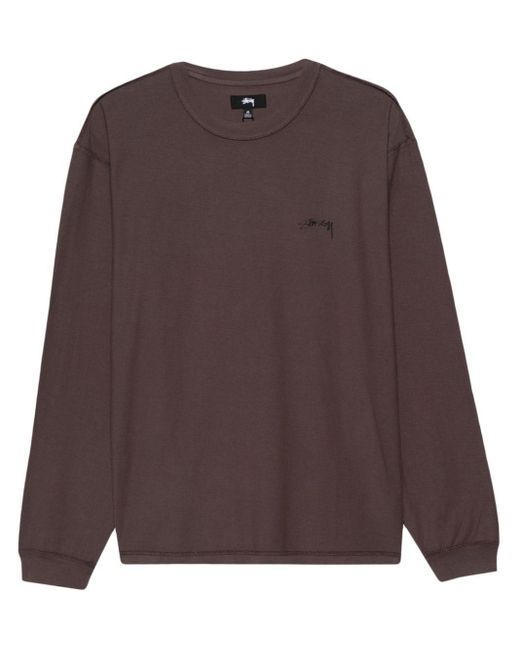 Stussy Brown Lazy Long-sleeve T-shirt for men