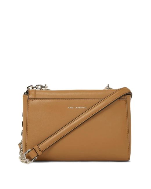 Karl Lagerfeld Brown Small K/Autograph Crossbody Bag