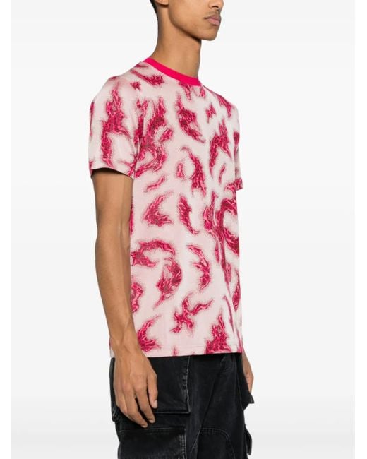 MACCAPANI Pink Graphic-Print Jacquard T-Shirt