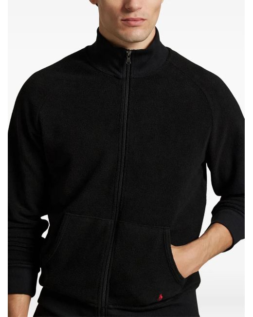 Polo Ralph Lauren Black Fleece Zip-Up Jacket for men