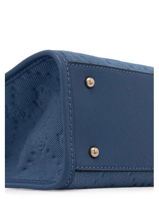 Guess Blue Logo-Debossed Tote Bag