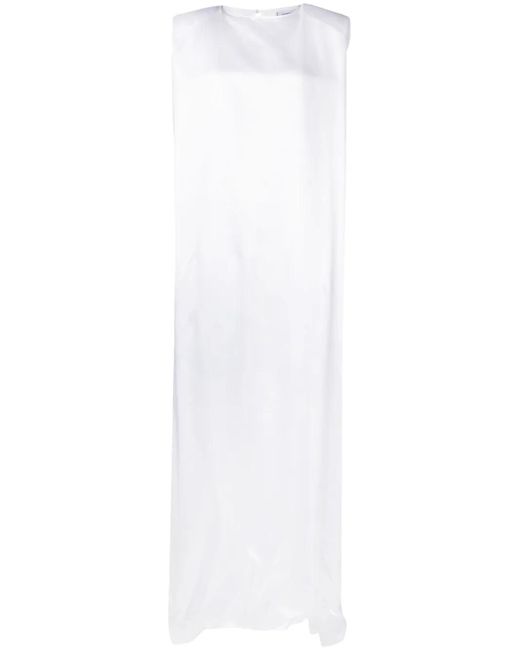 Vetements White Logo-Print Floor-Length Dress
