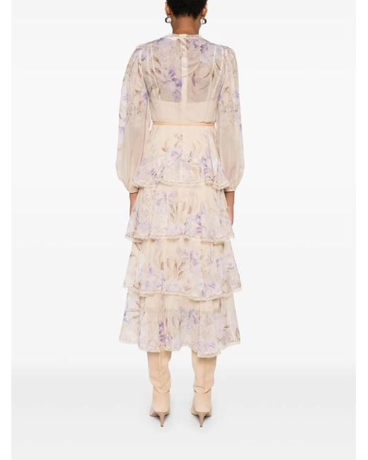 Zimmermann Natural Eden Lace Edge Midi Dress