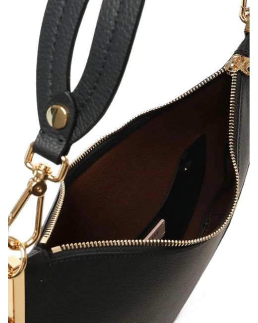 Coccinelle Black Medium Sunup Leather Shoulder Bag