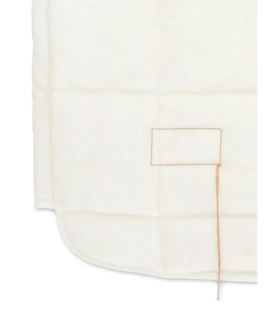 Fortela White Quilted Zip Vest for men