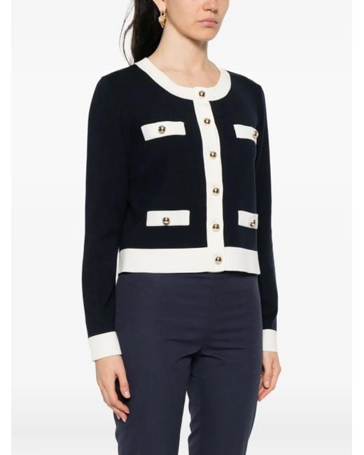 Pennyblack Black Button-Up Contrast-Panel Cardigan