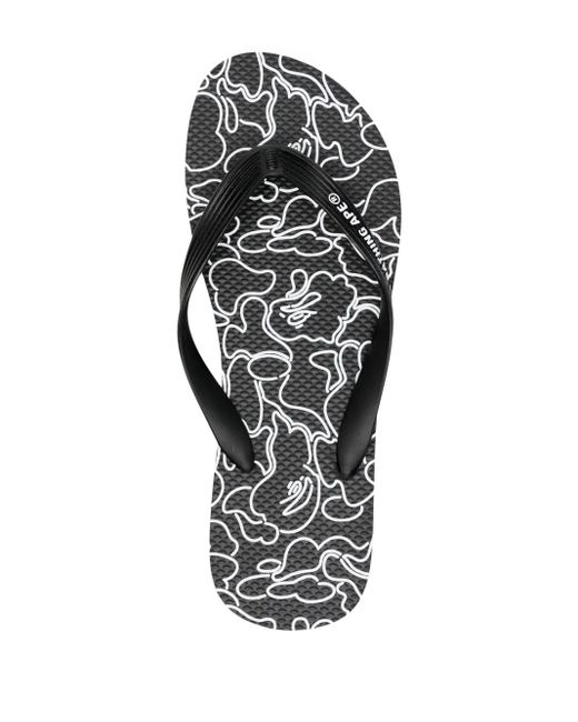 A Bathing Ape White Abc Camo Beach Flip-Flops for men
