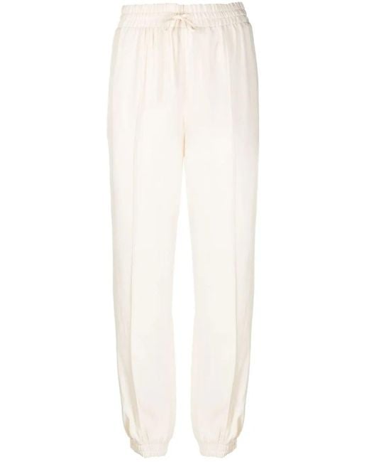 Jil Sander White Drawstring Tapered Trousers