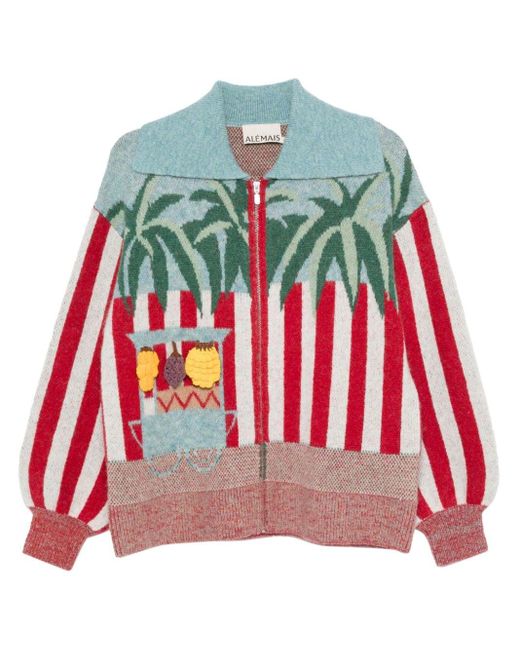 ALÉMAIS X Adam Lester Fruit Cart カーディガン Red