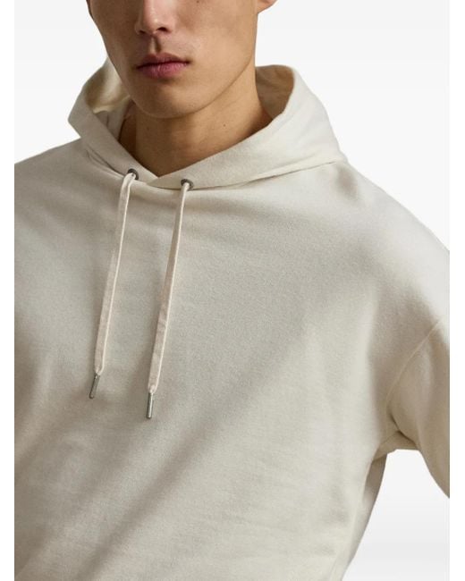 Ralph Lauren White Drawstring Hoodie for men