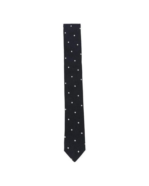 Eleventy Black Polka-Dot Silk Tie for men