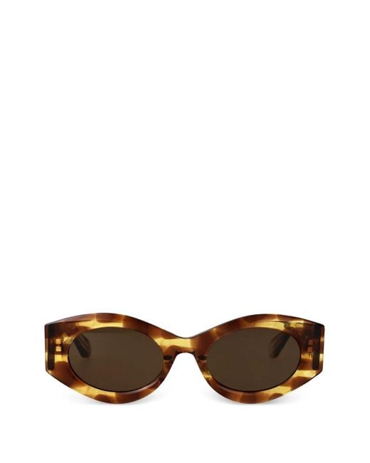 Alaïa Brown Oval-Frame Sunglasses