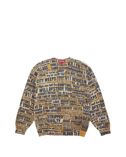 Supreme White Dash Snow Sweater for men