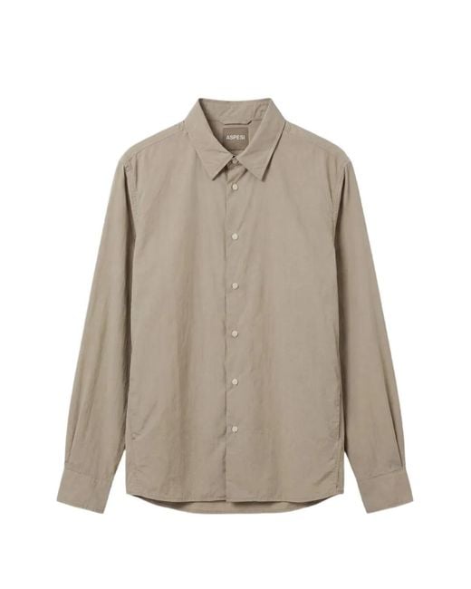 Aspesi Natural Long-Sleeve Button-Up Shirt for men