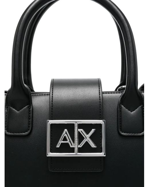 ARMANI EXCHANGE ロゴプレート ハンドバッグ Black