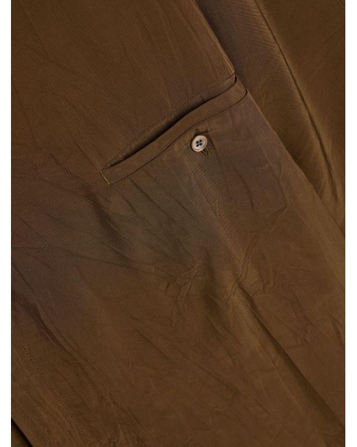 Lemaire Brown Crinkled Boxy Shirt for men