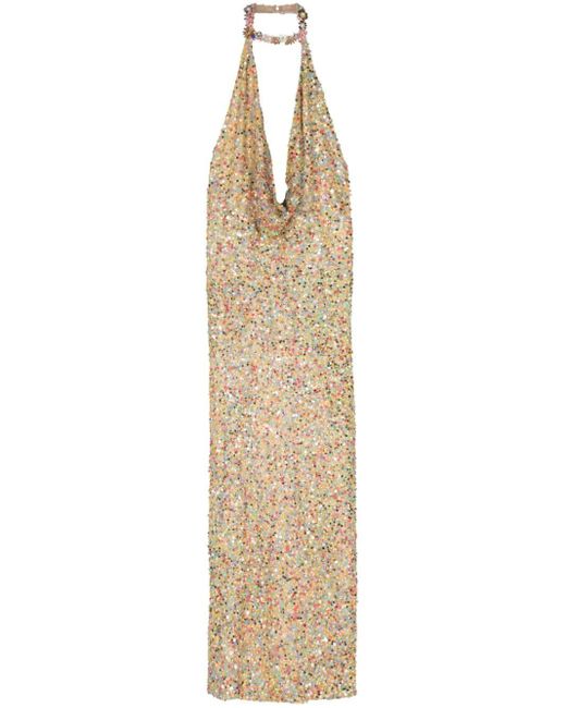 Vestido de fiesta Simona con lentejuelas Costarellos de color Metallic