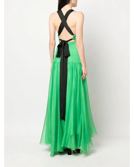 Abito Da Sera Ozana Con Scollo A V di Maria Lucia Hohan in Green