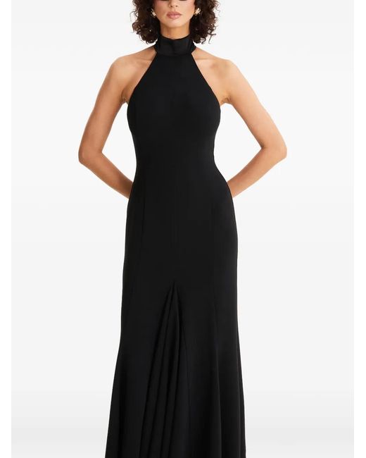 MOOS STUDIO Black Halterneck Tie-Detail Maxi Dress